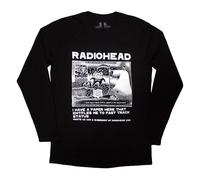 Radiohead - Camiseta de manga larga con logotipo de Ice Caps, Negro -, Small