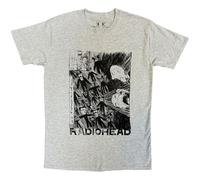 Radiohead - Camiseta Garabato de Algodón para Adultos Unisex (XL) (Gris)