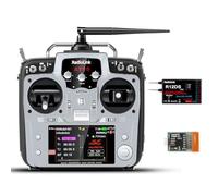 Radiolink AT10II 12 Canales 2.4G RC Transmisor Receptor R12DS y PRM-01 Controlador Radio Telemetría Voltaje para Avión RC FPV Racing Drone Quad Helicopter Car and Boat (Grey Mode 2 Left Hand)