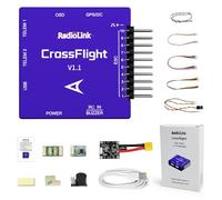 Radiolink Crossflight Flight Controller Mini Size, 10 PWM Output OSD Module Integrado, Vibration Damping FC for Plane/3-8 Copters/Helicopter/Car/Boat/Submarine/Radartracker, Auto Flight Route & Return