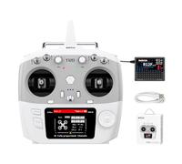 Radiolink T12D Transmisor RC 12 Canales y Receptor R12F Telemetría, Compatibilidad Módulos Largo Alcance ELRS/TBS Crossfire, para Aviones RC, Drones, Automóviles, Botes (Modo 2 Acelerador Izquierdo)