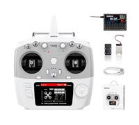Radiolink Transmisor T12D RC de 12 canales 2.4GHz y kit de receptor R12F para dron RC, avión, coche, barco, control remoto de 4 km, almacenamiento de 50 modelos, con base de montaje de módulo ELRS de