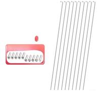 Radios de bicicleta, acero inoxidable 204, mecanizado CNC, alta resistencia para ruedas de bicicleta de montaña, 254-275 mm, incluye pezones (paquete de 10) (270 mm)