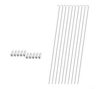 Radios de bicicleta de acero inoxidable, paquete de 10 unidades de 14 g, grado 204 para construcción de ruedas, reparación de bicicletas plegables de carretera de montaña (D-259 mm)