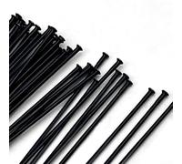 Radios de bicicleta de acero inoxidable T302 de 14 G, cable plano para ruedas de carbono de carretera de montaña, serie Wing20, color negro, paquete de 4 (ala 258 mm 20)