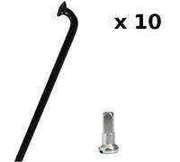 Radios de bicicleta negros de 2 mm con cabecillas - 10 unidades ( 280 mm )