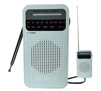 Radios Portátil Am FM con Recepción de Largo Alcance Radio Transistor a Pilas con Altavoz Conectores para Auriculares para Uso Interior Exterior y de Emergencia Blanco