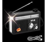 Radios Portátiles Am/FM,Radio Meteorológica NOAA de 11200mAh para Exteriores - con Linterna LED, Asa y Resistente al Agua para Supervivencia y Excursiones al Aire Libre