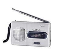 Radios portátiles de bolsillo Am FM con antena telescópica, preajuste manual, funciona con pilas por 2 altavoces AA integrados, mini radios pequeñas (batería incluida)