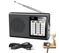 Radios Portátiles De Onda Corta, Radio Am/FM/OC Compacta y Portátil, Recepción Óptima, Funciona con Pilas para Exteriores, Senderismo, Camping, Hogar y Escritorio