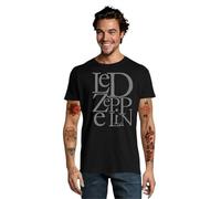 RadioStream Camiseta Led Zeppelin (XL, Negro Logo Gris)
