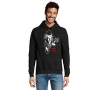 RadioStream Sudadera Capucha Diseño Angus Young, Ropa de Grupo Musical Rock ACDC (FR/ES, Letras, M, Regular, Regular, Negro)
