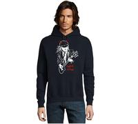RadioStream Sudadera Capucha Diseño Angus Young, Ropa de Grupo Musical Rock ACDC (FR/ES, Letras, M, Regular, Regular, Marino)
