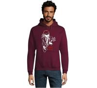 RadioStream Sudadera Capucha Diseño Angus Young, Ropa de Grupo Musical Rock ACDC (FR/ES, Letras, XL, Regular, Regular, Burdeos)