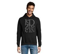 RadioStream Sudadera Capucha Led Zeppelin (XL, 1 Negro Logo Gris)