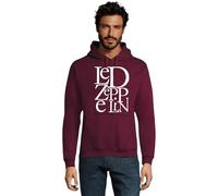 RadioStream Sudadera Capucha Led Zeppelin (XL, Burdeos)
