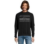 RadioStream Sudadera Clásica Joy Division, Diseño Musical, para Fanáticos del Rock Punk (FR/ES, Letras, M, Regular, Regular, Negro Logo Gris)