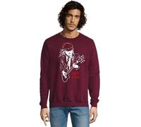 RadioStream Sudadera Diseño Angus Young, Ropa de Grupo Musical Rock ACDC (FR/ES, Letras, M, Regular, Regular, Burdeos)