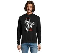 RadioStream Sudadera Diseño Angus Young, Ropa de Grupo Musical Rock ACDC (FR/ES, Letras, XL, Regular, Regular, Negro)