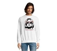 RadioStream Sudadera Kurt Cobain, Grupo Nirvana, música Grunge,Rock (M, Blanco)
