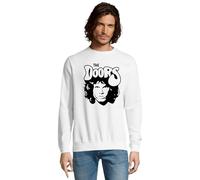 RadioStream Sudadera The Doors Grupo, Pop Rock, música conciertos (FR/ES, Letras, M, Regular, Regular, Blanco)