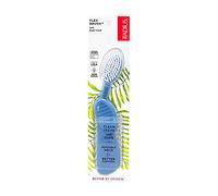 RADIUS Cepillo de dientes flexible sin BPA y aceptado por ADA, diseñado para mejorar la salud de las encías y reducir los problemas de las encías, mano derecha, azul y blanco, paquete de 1