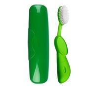 Radius Cepillo de dientes grande con cabezal de cepillo reemplazable, sin BPA, aceptado por ADA, mano derecha, cepillo para refrescos con estuche negro