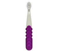 RADIUS Cepillo Totz Plus para niños, sedoso, suave, sin BPA, aceptado por ADA, diseñado para dientes delicados y encías para niños de 3 años en adelante, color morado y gris, paquete de 1