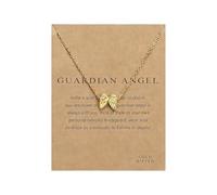 RadiVibe Collar de alas de ángel para mujer, collar de ángel de la guarda, collares conmemorativos de oro, regalos para la pérdida de un ser querido, regalos de cumpleaños para mujer, Grande, Zinc