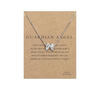 RadiVibe Collar de alas de ángel para mujer, collar de ángel de la guarda, collares conmemorativos de oro, regalos para la pérdida de un ser querido, regalos de cumpleaños para mujer, Grande, Zinc