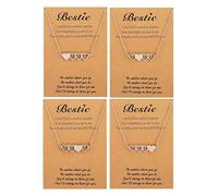 RadiVibe Collar de amistad para mejor amiga, para 2/3/4 amigas, regalos para mujeres, mejores amigas, hermanas, mejores amigas, regalos de cumpleaños, Metal, No es una piedra preciosa