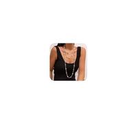 RadiVibe Collar largo de perlas de imitación para mujer, accesorios de disfraz de los años 20, joyería de perlas en capas, Perla, No es una piedra preciosa