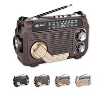 Radivive Solar-Powered Radio, Radivive Emergency Radio, Rechargeable Battery Operated, for Camping Outdoors (Dark Brown)