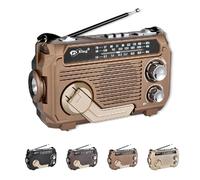 Radivive Solar-Powered Radio, Radivive Emergency Radio, Rechargeable Battery Operated, for Camping Outdoors (Light Brown)
