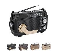 RadiVive Solar-Powered Radio, Solar Hand Crank Radio, FM/Am/Sw Old Fashion Classic Style, Portable Hands cranks radios Solar, Gift for Parents, for Camping Outdoors (Black)