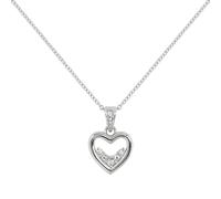 RADLEY Collar con dije de corazón abierto con piedra plateada, talla única, Latón, No es una piedra preciosa