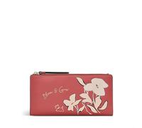 Radley London Bloom & Grow - Bolso plegable grande para mujer, en piel lisa rosa cobre con apliques de flores, capacidad para 12 tarjetas, Rosa cobre, L