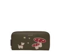RADLEY London - Cartera grande de piel con cremallera alrededor para mujer, diseño de hongos mate en aguja de pino, color verde oscuro