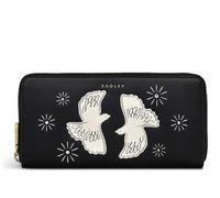 RADLEY London Matinee - Cartera grande de piel con cremallera alrededor, dos palomas de tortuga en color negro