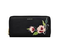 RADLEY London Wild Roses - Cartera grande con cremallera alrededor, Negro, Cartera Continental