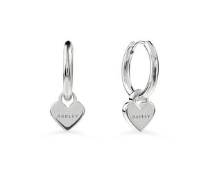 Radley Pendientes colgantes chapados en plata con forma de corazón