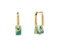 Radley Pendientes de aro chapados en oro de 18 quilates, color verde