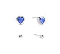 Radley Pendientes de tuerca chapados en plata de ley con forma de corazón y bola de zafiro para mujer