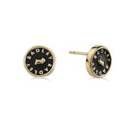 Radley Pendientes redondos chapados en oro de 18 quilates con esmalte negro