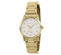 RADLEY Reloj analógico de acero inoxidable chapado en oro con esfera blanca satinada para mujer