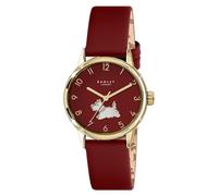 RADLEY Reloj analógico de cuarzo para mujer, chapado en oro, correa de cuero rojo óxido, rosso, Moderno