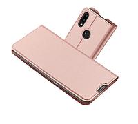 RADOO Funda Compatible con Samsung Galaxy A10S, Slim Case de Estilo Billetera Carcasa Libro de Cuero, PU Leather con TPU Silicona Case Interna Suave [Función Soporte] (Oro Rosa)