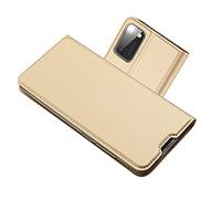 RADOO Funda Compatible con Samsung Galaxy A41, Slim Case de Estilo Billetera Carcasa Libro de Cuero, PU Leather con TPU Silicona Case Interna Suave [Función Soporte] (Oro)