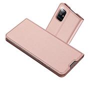 RADOO Funda Compatible con Samsung Galaxy A51 5G, Slim Case de Estilo Billetera Carcasa Libro de Cuero, PU Leather con TPU Silicona Case Interna Suave [Función Soporte] (Oro Rosa)
