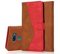 Radoo Funda para LG K50 / Q60, Billetera Carcasa Protectora de Cuero Libro PU con Cierre Magnético, Función de Soporte, Ranuras para Tarjetas Flip Folio Carcasa para LG K50 / Q60(Rojo Marrón)